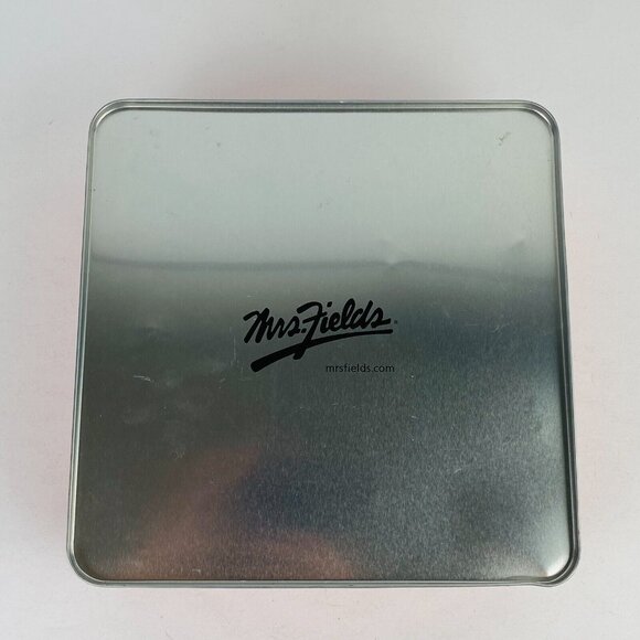 Mrs Fields Cookie Square Tin With Lid Container Advertising Collectible Item - Picture 3 of 8